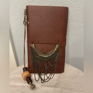 Chic Brown Leather Journal with Vintage Accents